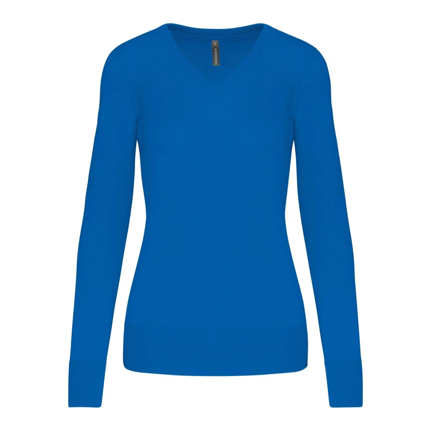 Kariban Női v-nyakú pulóver ing Light Royal Blue