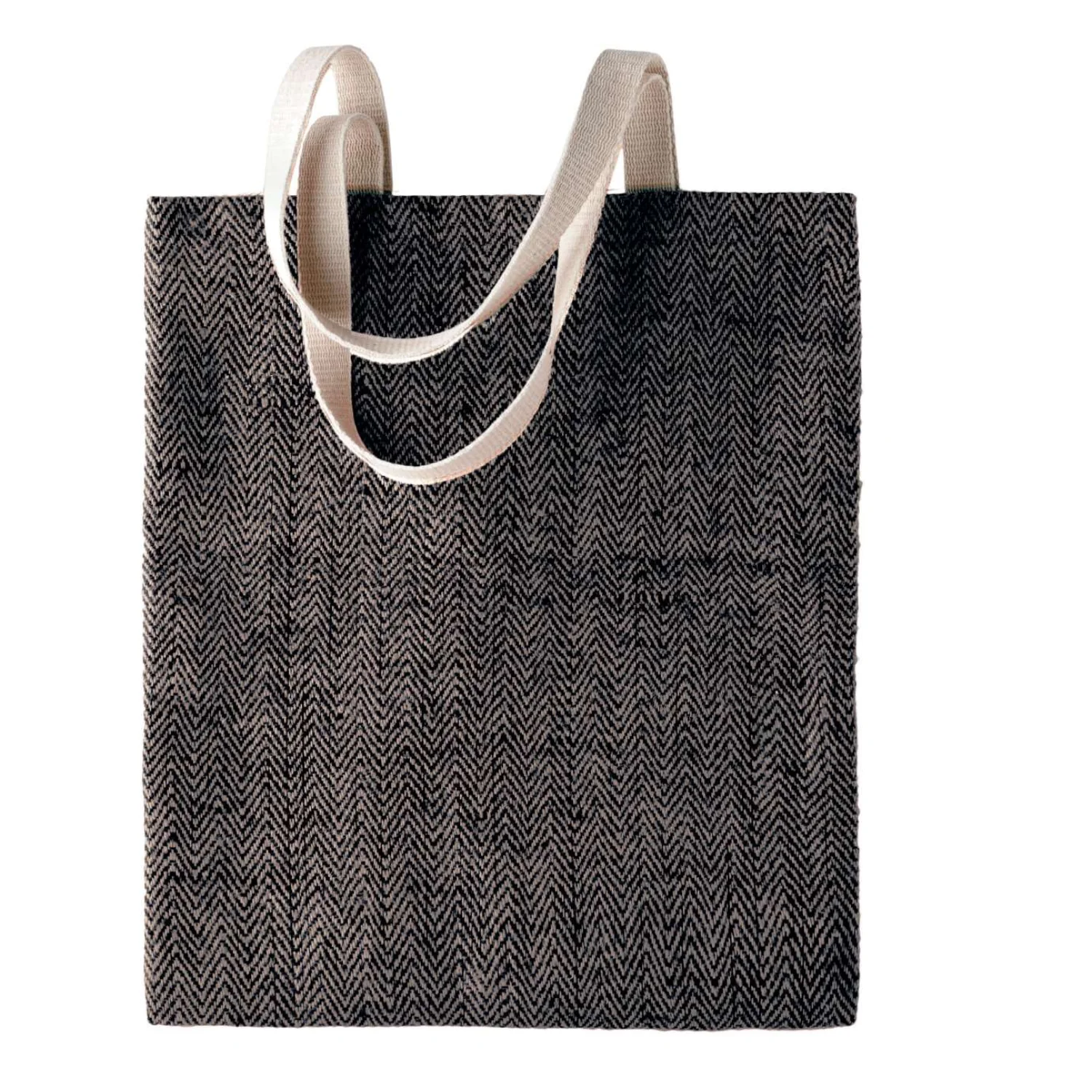 Kimood 100%-BAN természetes fonalfestett juta táska táská Natural/Black