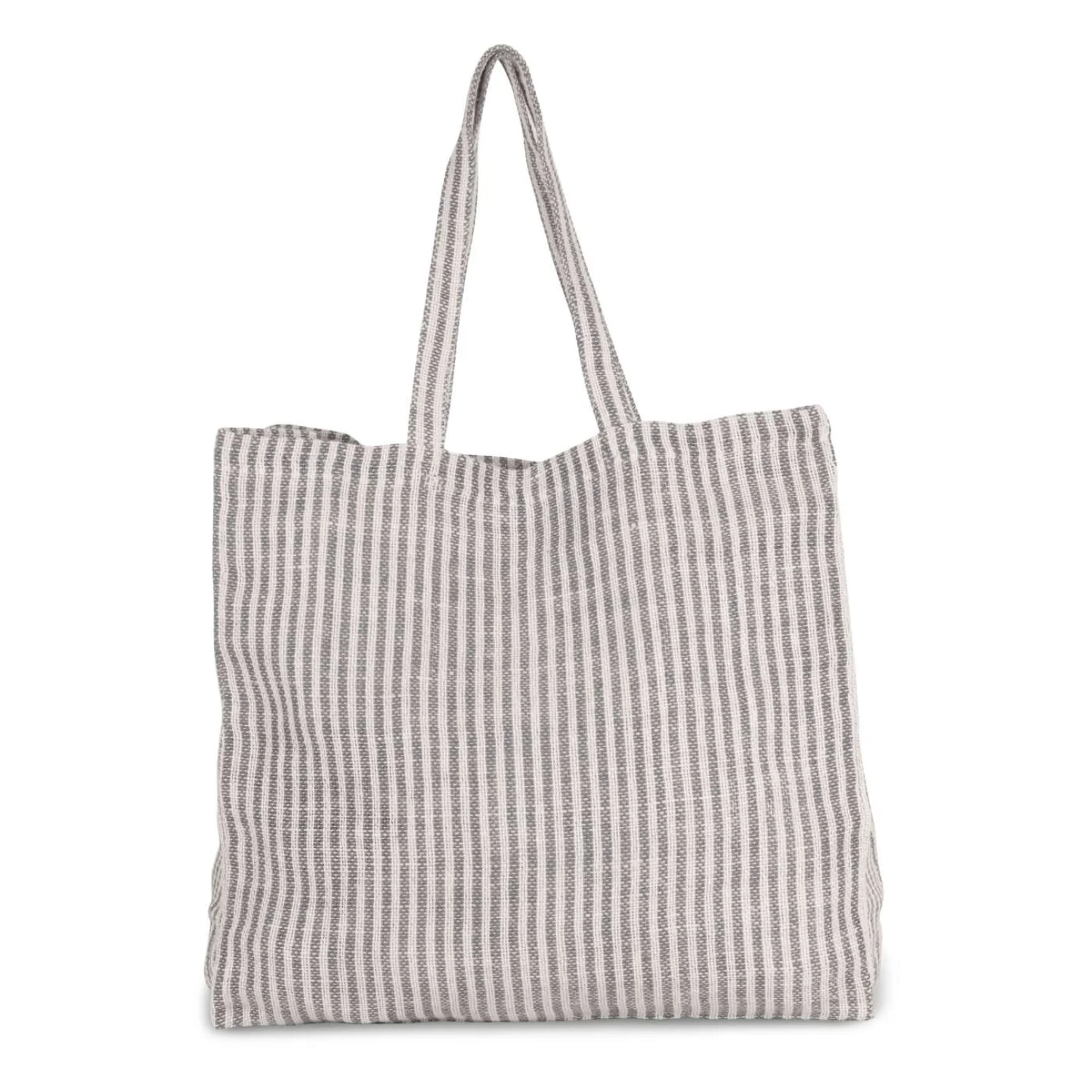Kimood Csíkos bevásárló táska juta és pamut keverékből táská Steel Grey/Natural
