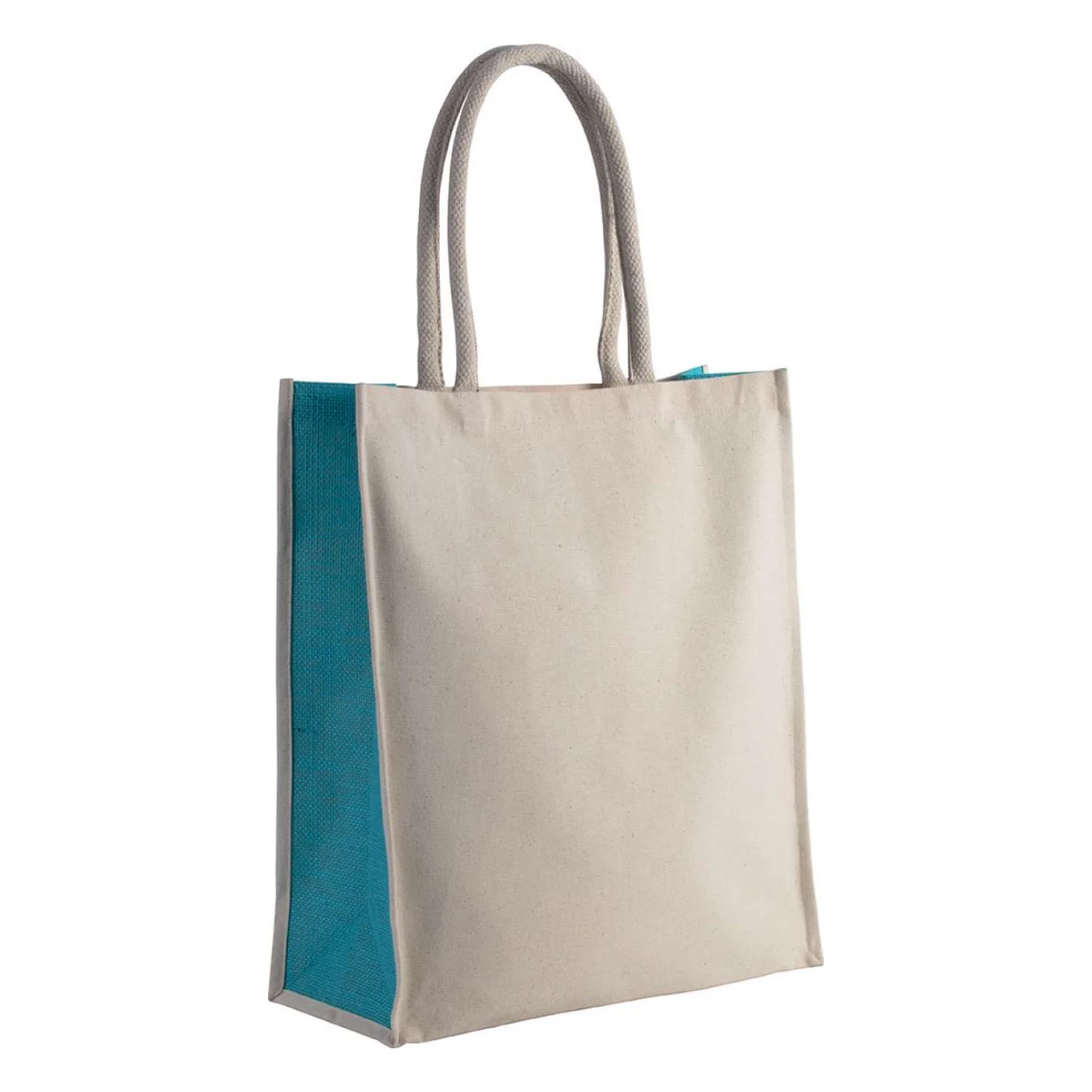 Kimood Pamut / juta vászontáska - 23 l táská Natural/Turquoise
