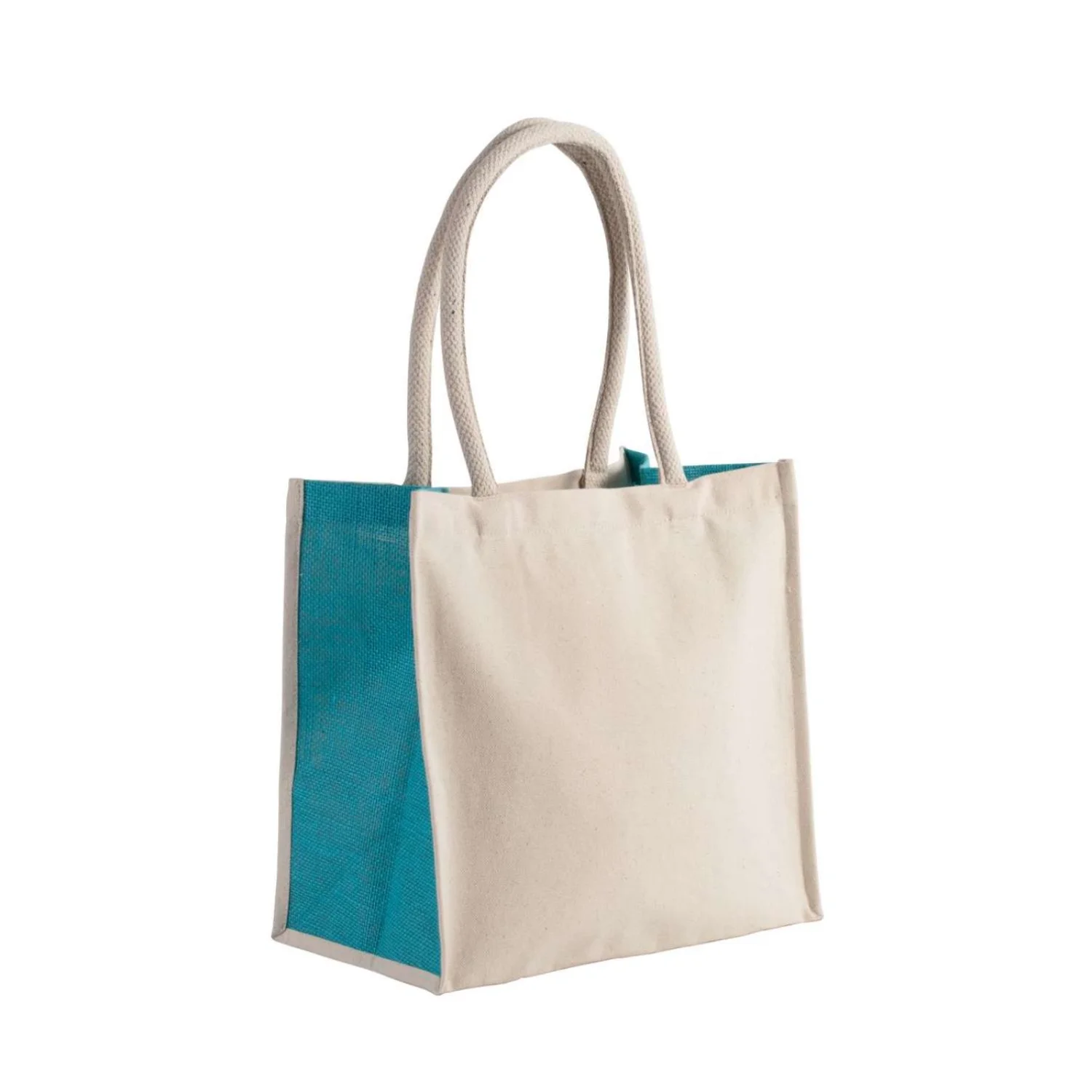 Kimood Pamut / juta vászontáska - 17 l táská Natural/Turquoise