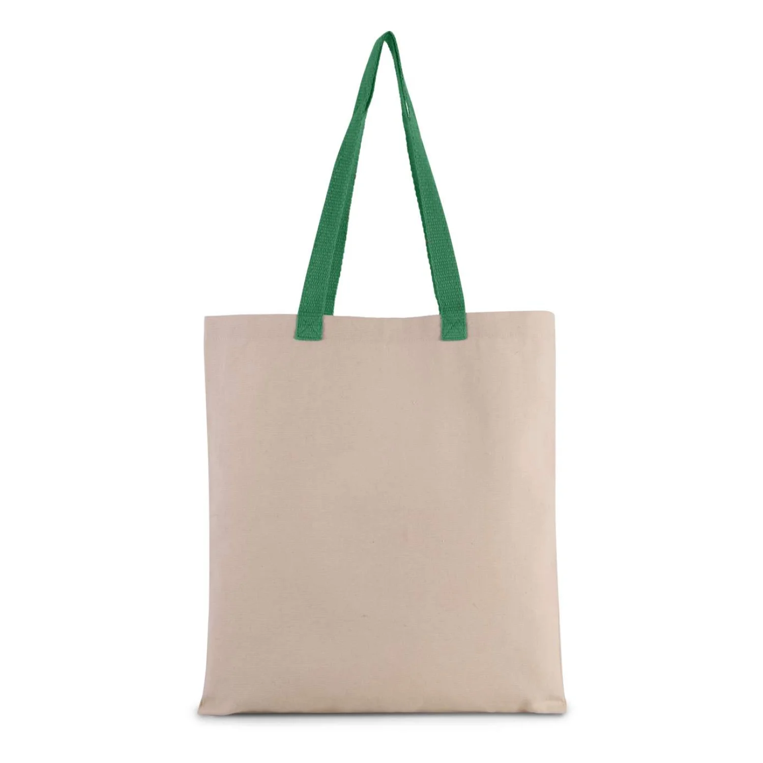 Kimood Lapos pamutvászon bevásárlótáska kontrasztos füllel táská Natural/Kelly Green