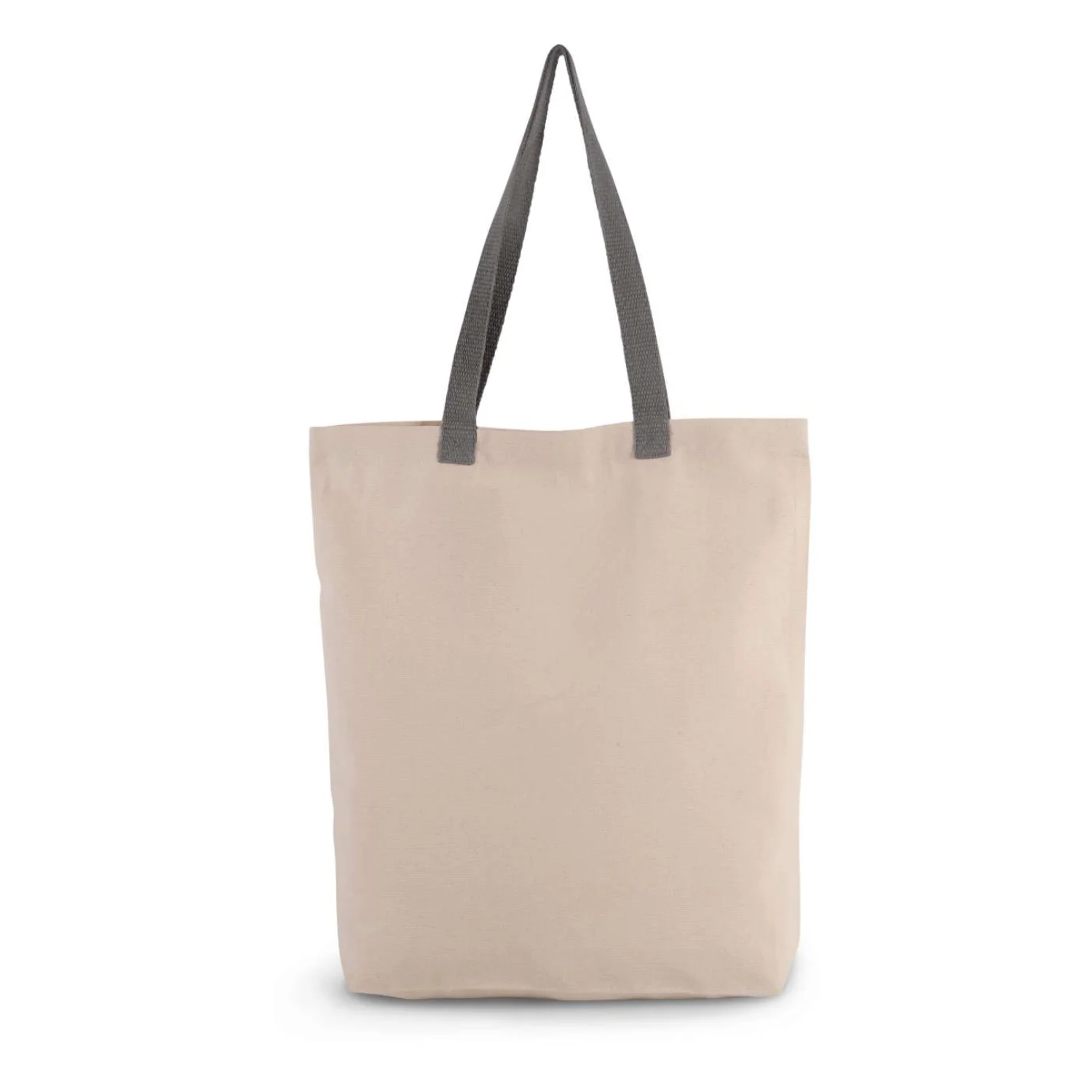 Kimood Bevásárlótáska kontrasztos színű füllel táská Natural/Steel Grey