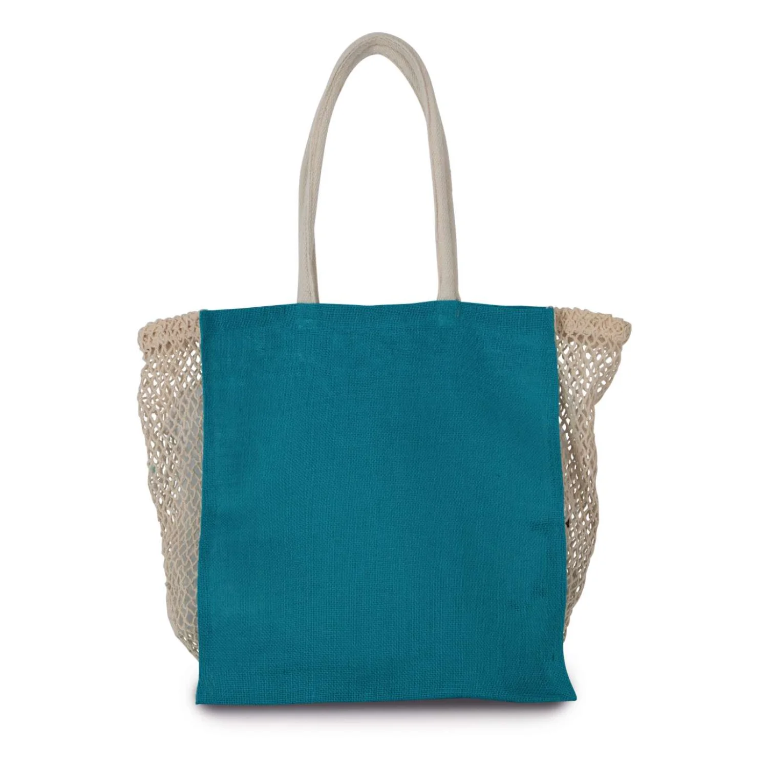 Kimood Bevásárlótáska hálós oldalrésszel táská Turquoise/Natural