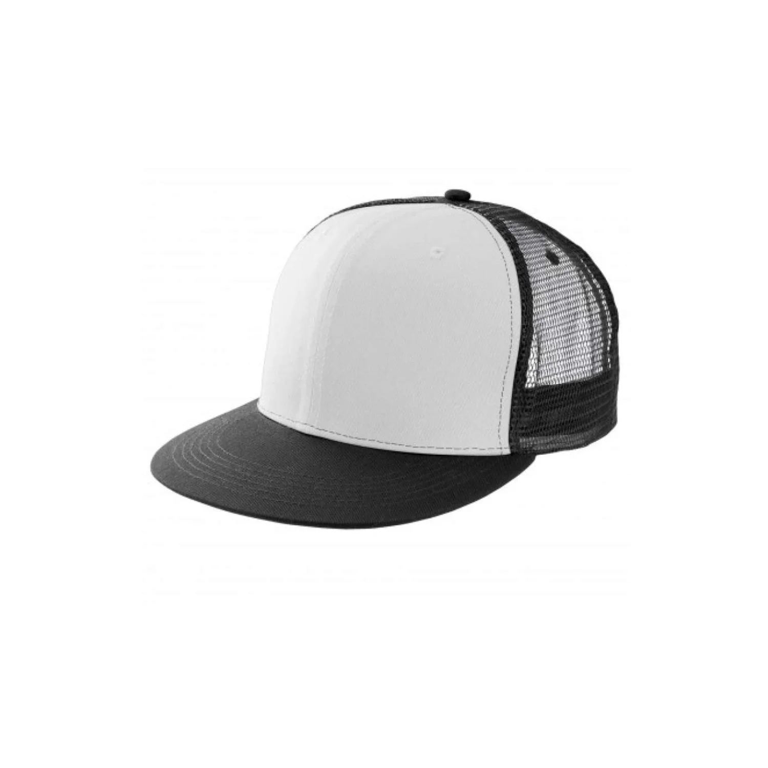 K-UP 6 paneles hálós sapka lapos napellenzővel sapká White/Black