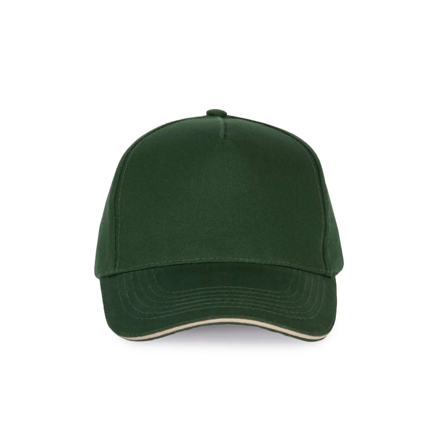 K-UP Szendvics-ellenzős 5 paneles sapka sapká Forest Green/Beige
