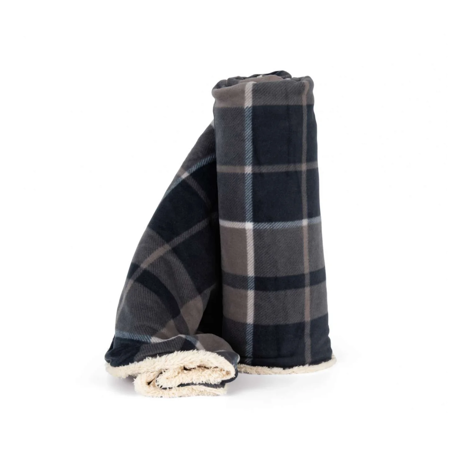K-UP Sherpa takaró törölközők és fürdőlepedő Storm Grey/Navy checked