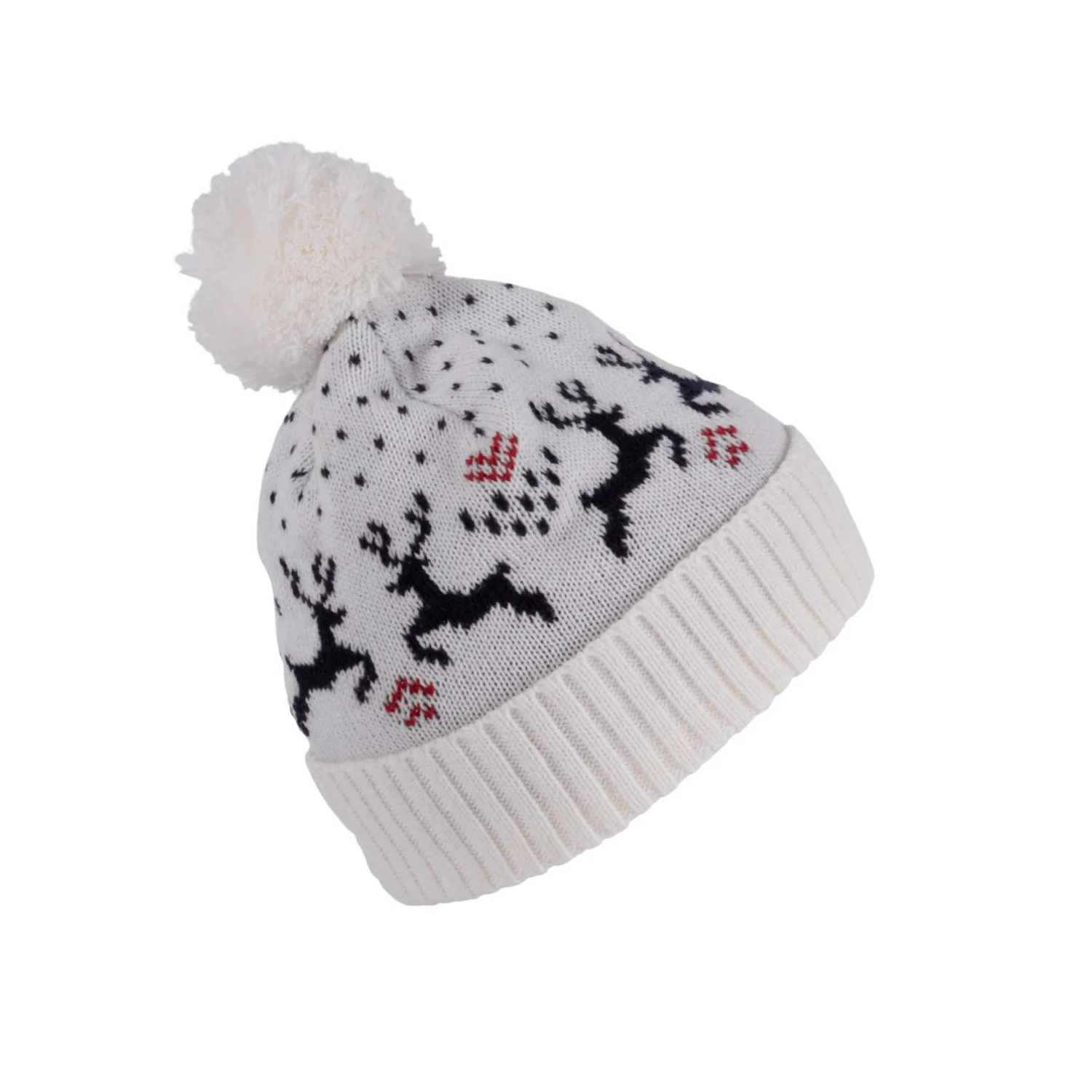 K-UP Téli sapka rénszarvas mintával sapká Natural/Night Navy
