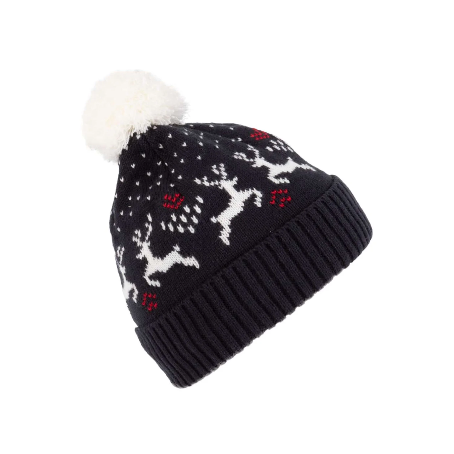 K-UP Téli sapka rénszarvas mintával sapká Night Navy/Natural