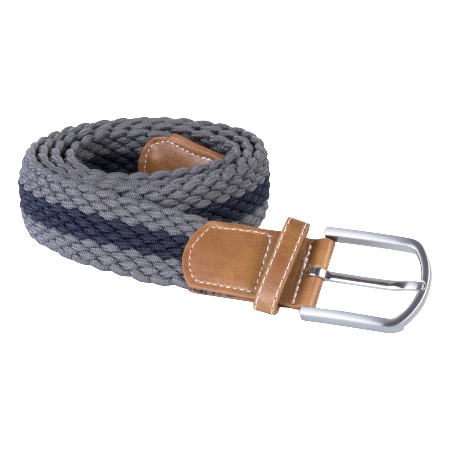 K-UP Fonott rugalmas öv Mid Grey/Navy