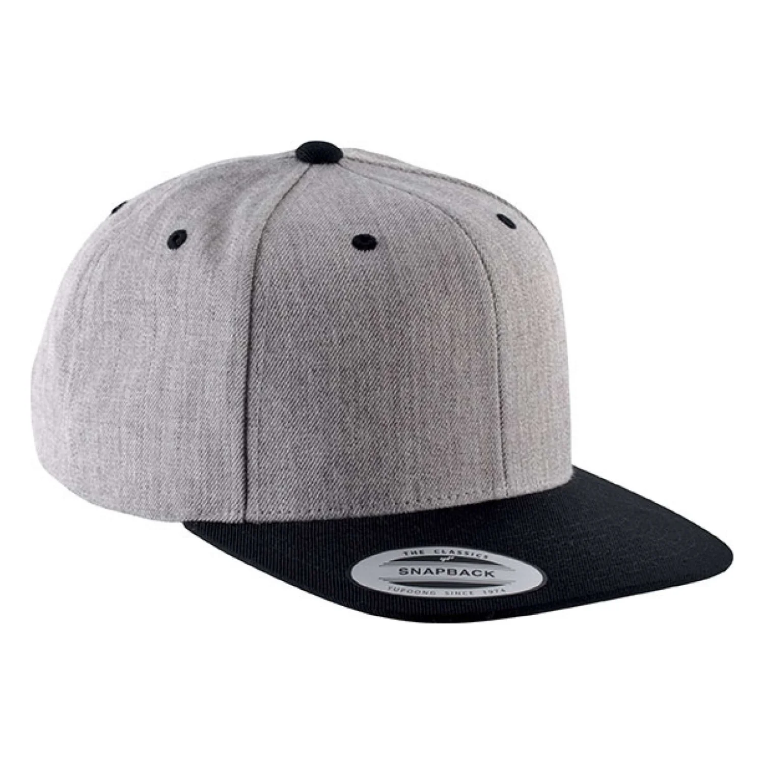K-UP Lapos sildű 6 paneles sapka sapká Heather Grey/Black
