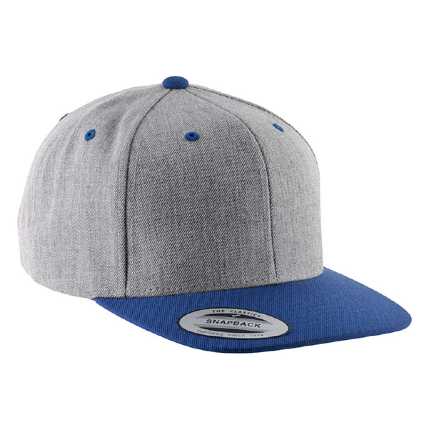 K-UP Lapos sildű 6 paneles sapka sapká Heather Grey/Royal Blue