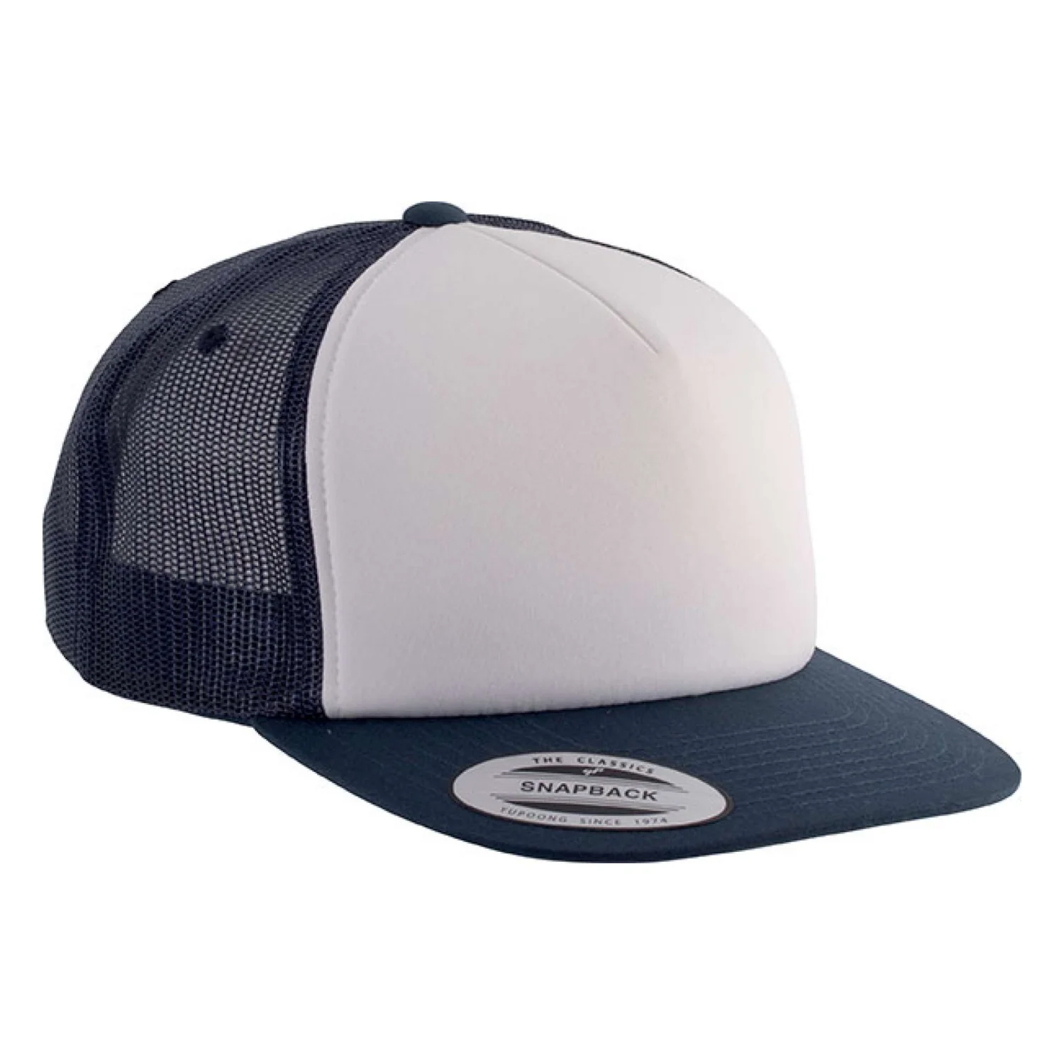 K-UP Klasszikus 5 paneles hálós sapka sapká Navy/White/Navy