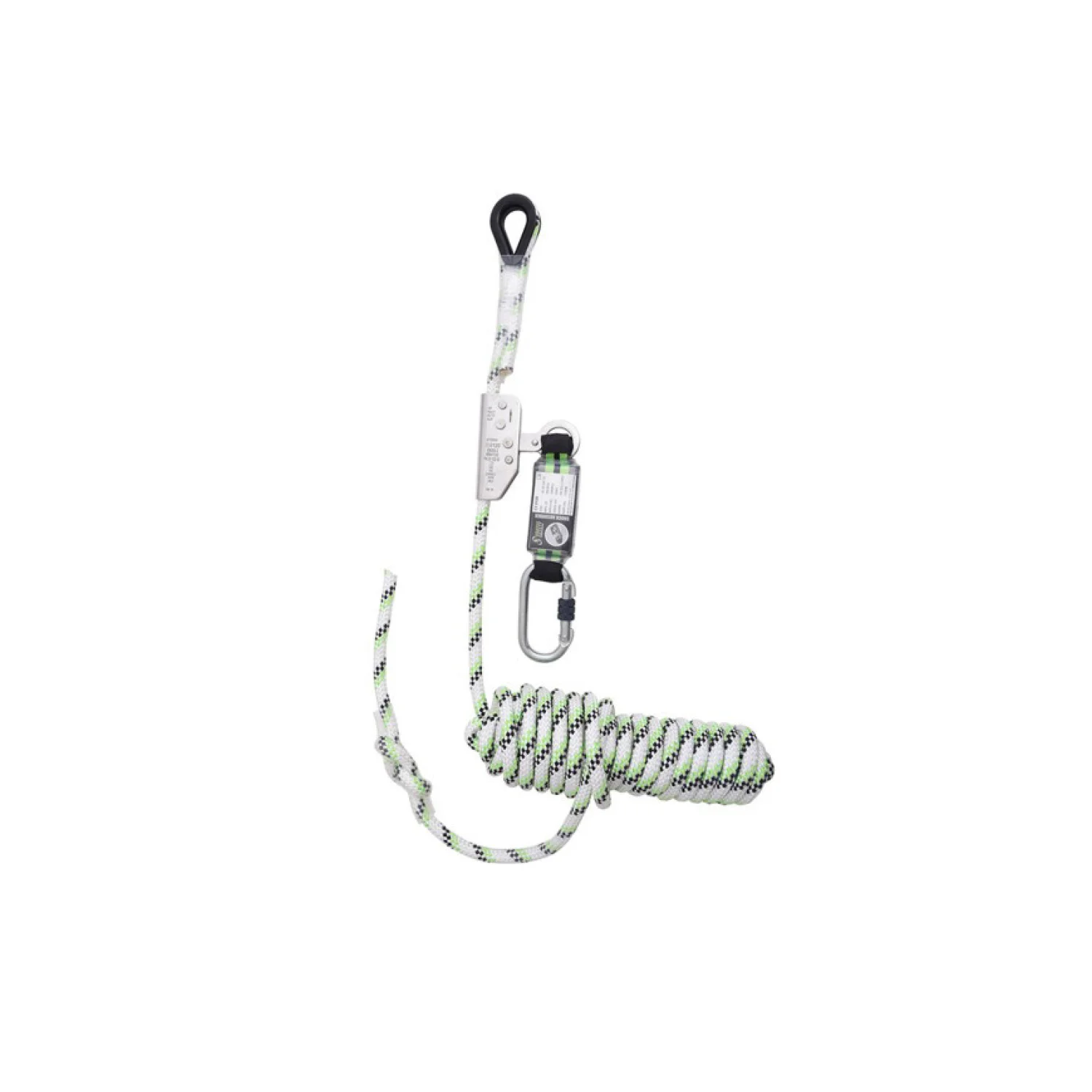 Kratos NIRO - 15m hosszú, 12mm átmérőjű, vezetővel ellátott kötél, energiaelnyelővel fekete/sárga