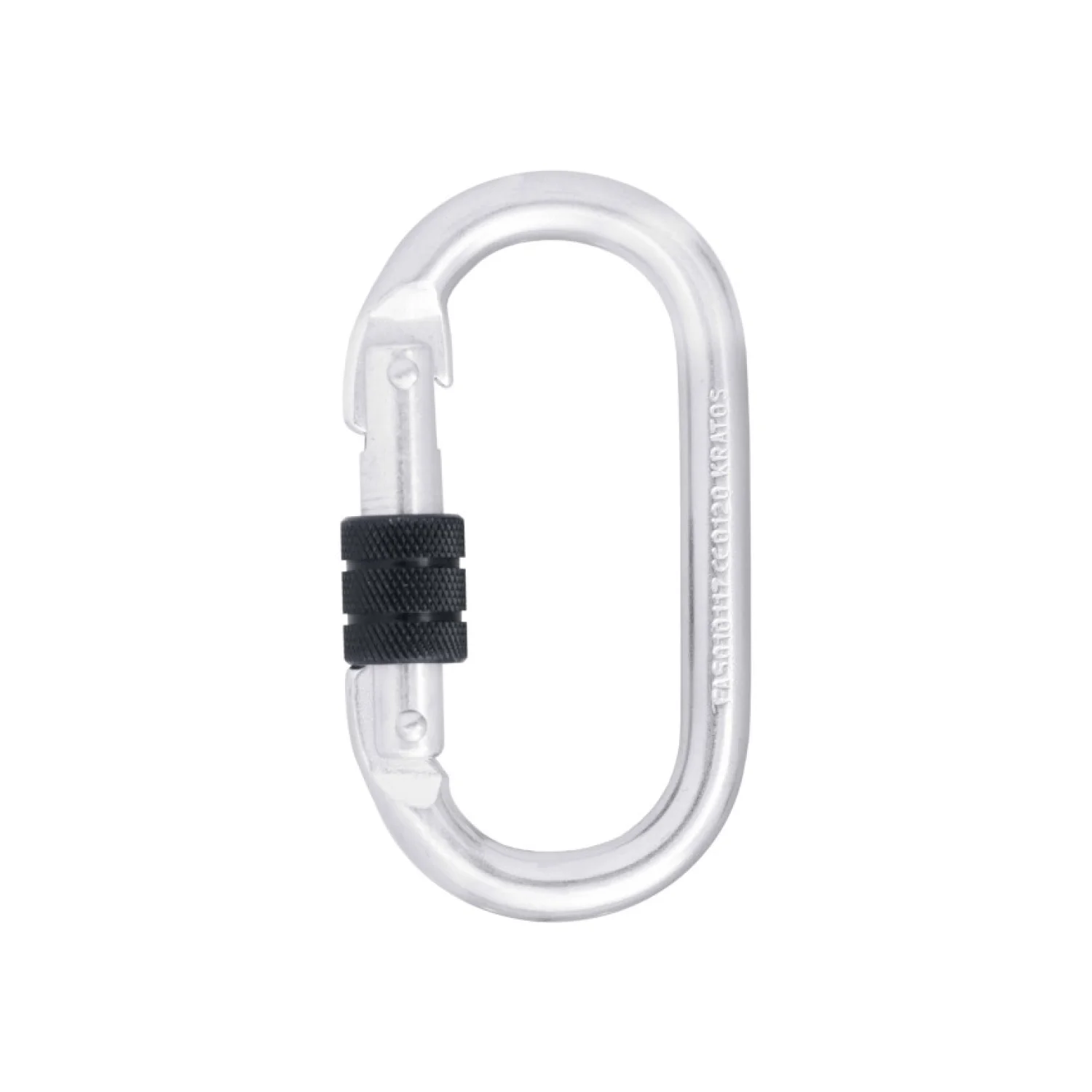 Kratos csavarosan zárható acél karabiner, 18mm nyitótávolsággal fém