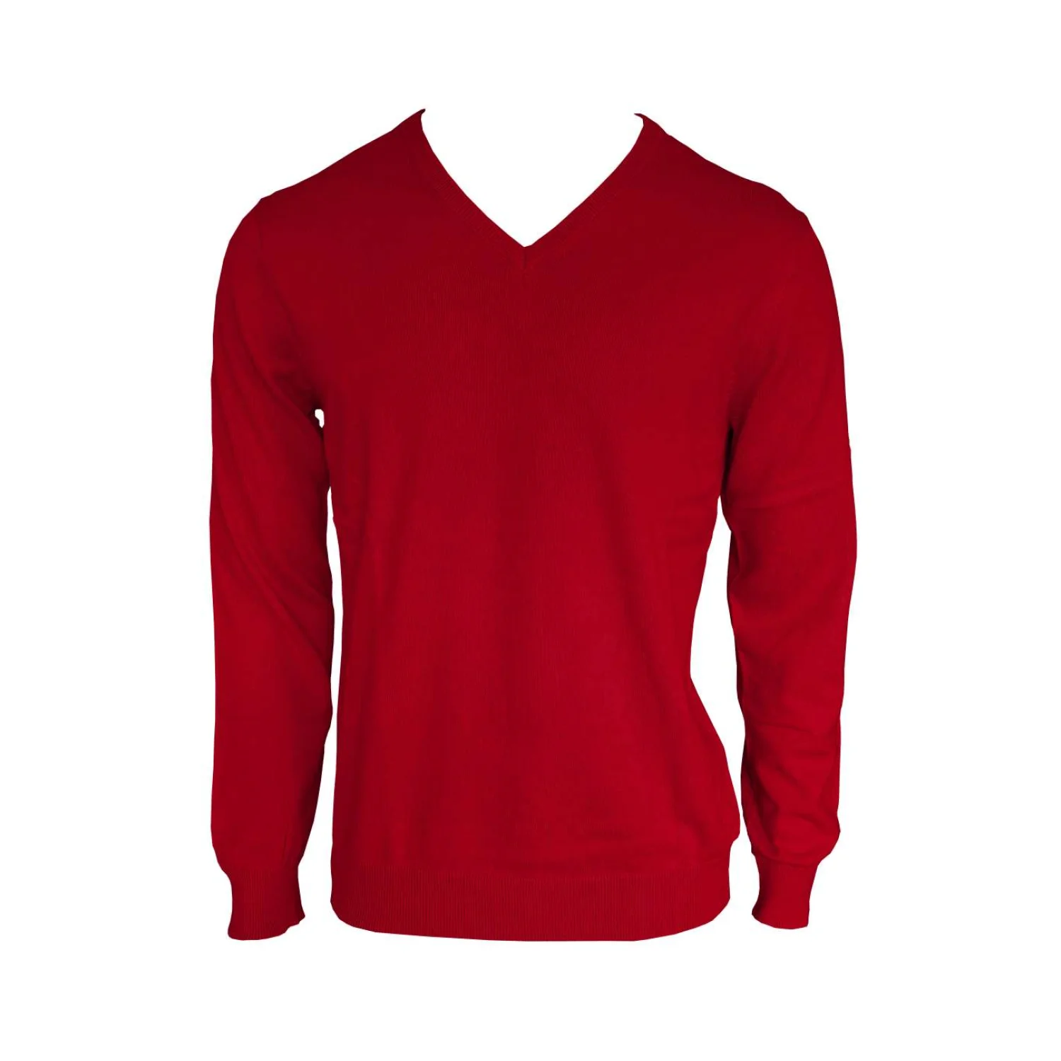 Legend Classics Férfi v-nyakú finomkötött pamut pulóver ing Classic Red