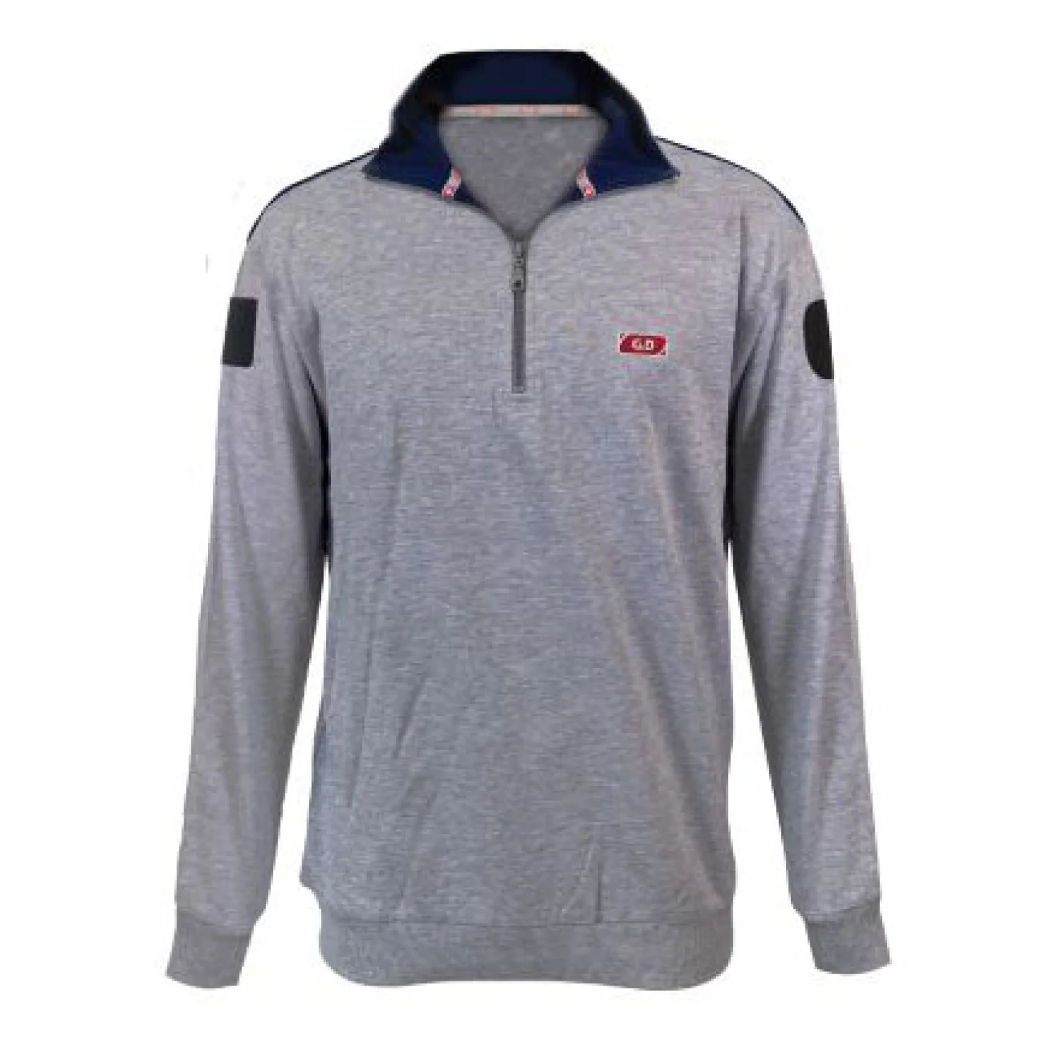 Sir Safety Sweatshirt zipped collar GD w/embroidery MELANGE GREY