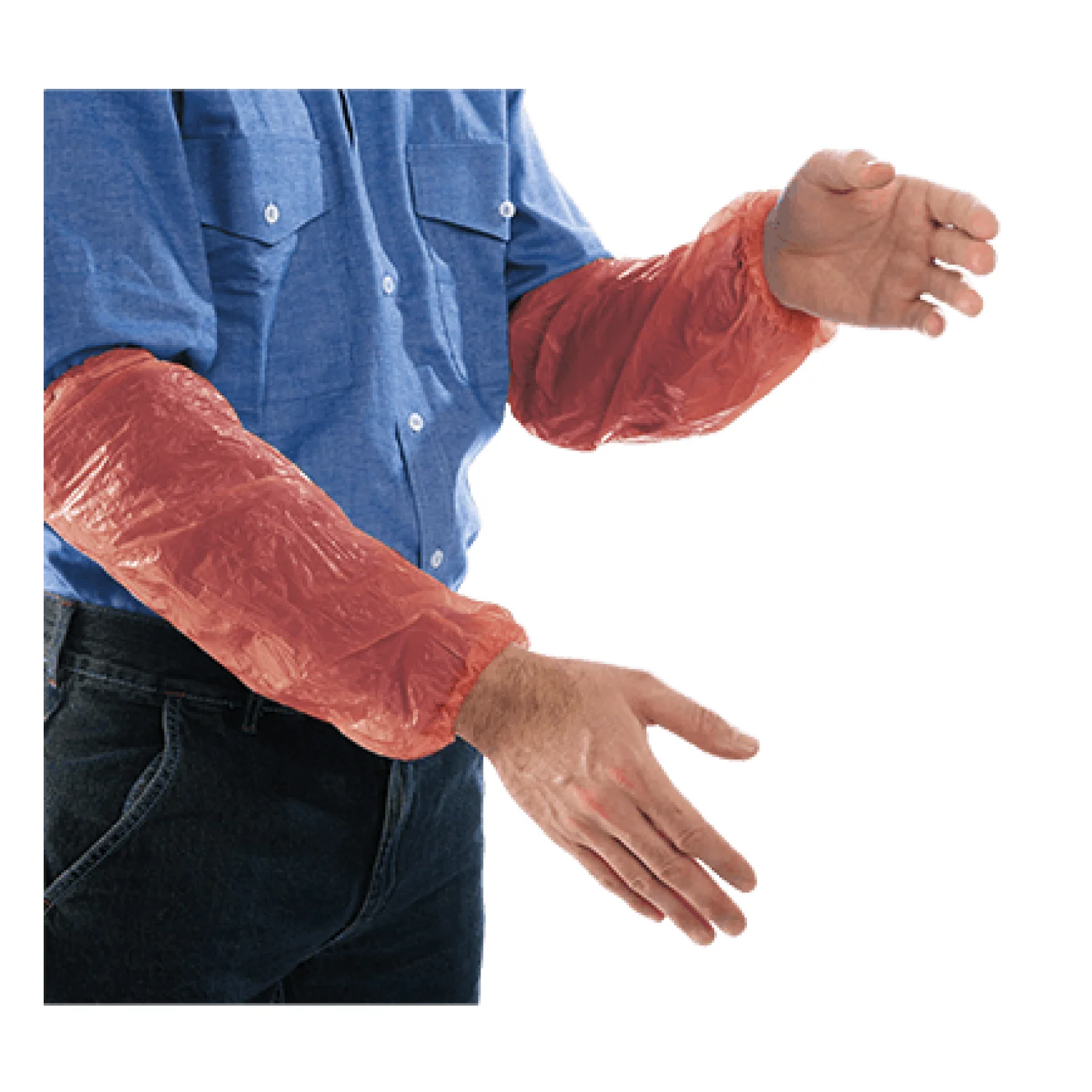 Sir Safety POLIETIL sleeves (box 100 pcs) RED