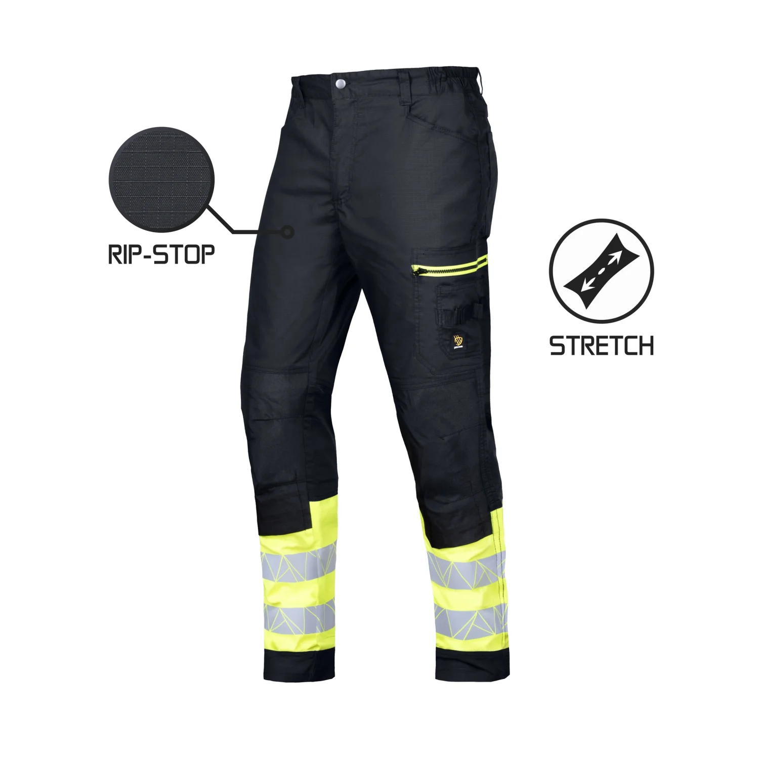 PROCERA Spodnie do pasa megawork rip-stop stretch black