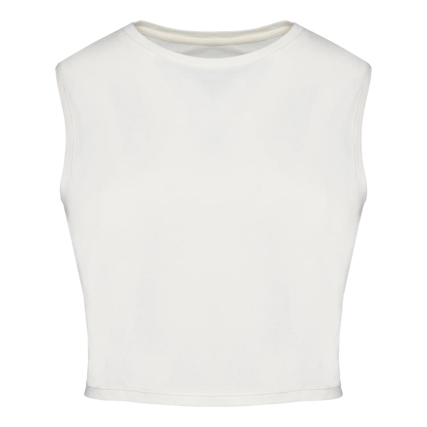 Native Spirit Környezetbarát női ujjatlan crop top póló Washed Ivory