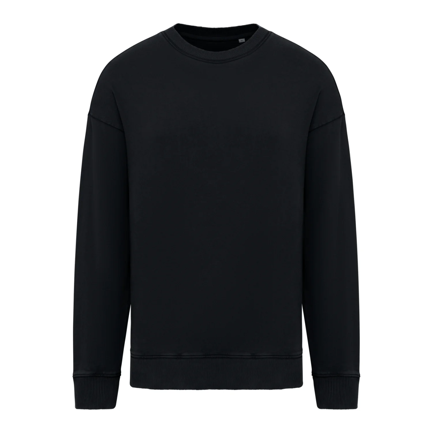 Native Spirit Uniszex mosott hatású oversized környakas pulóver pulóverek és kardigán Washed Black