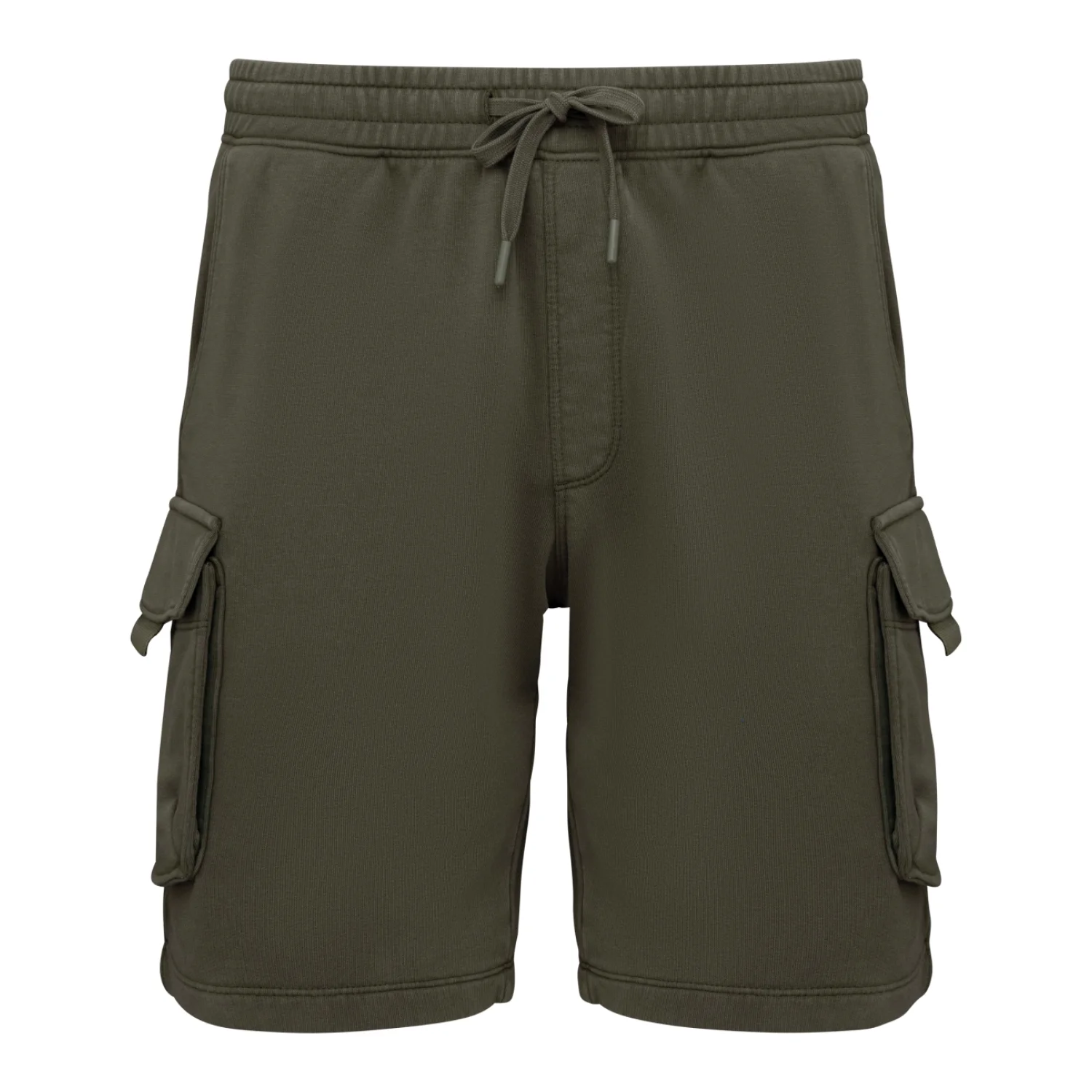 Native Spirit Férfi french terry mosott hatású cargo short derekas nadrág Washed Organic Khaki