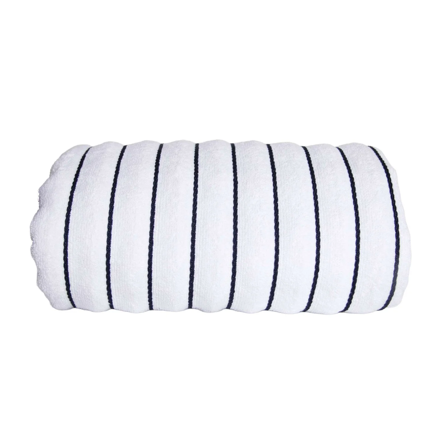 Olima csíkos strandtörölköző törölközők és fürdőlepedő White/Navy