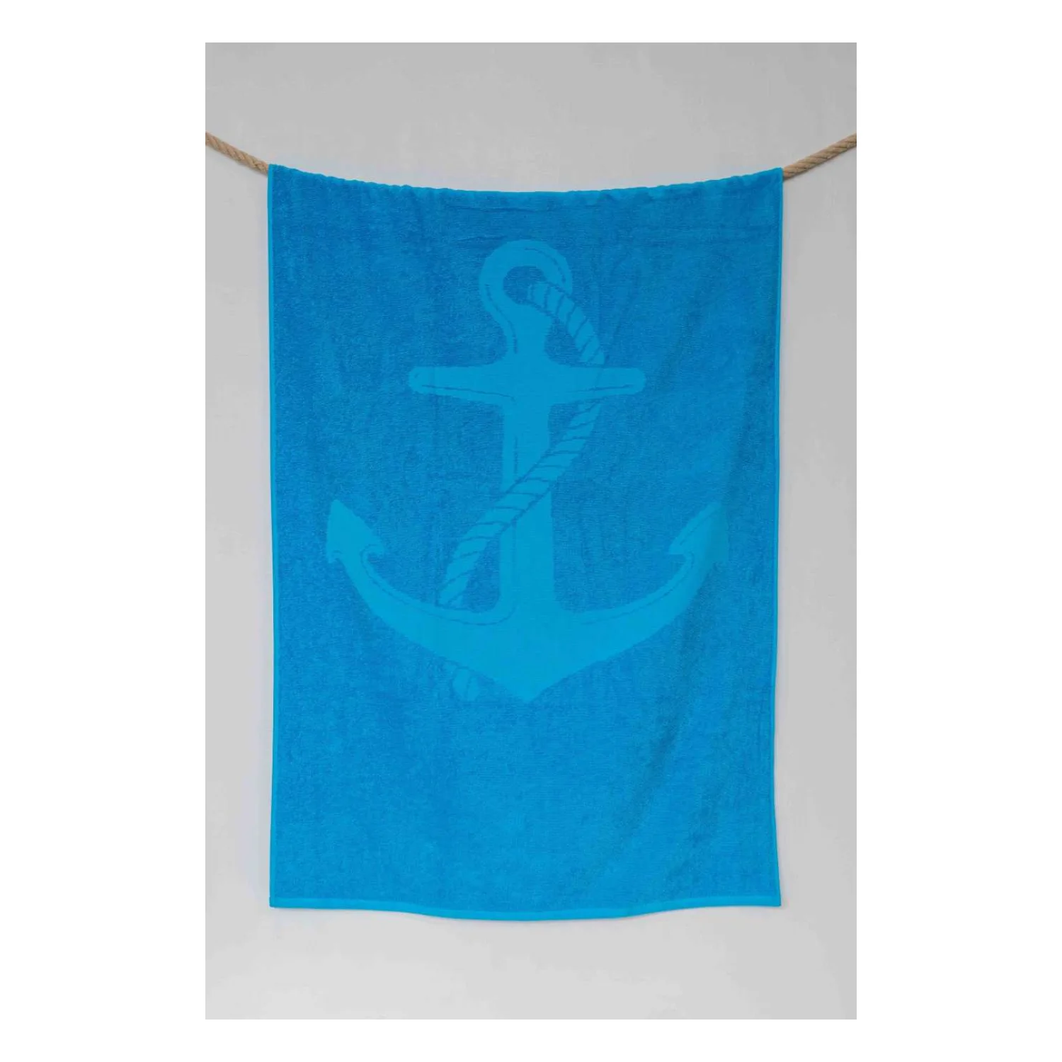 Olima anchor jacquard strandtörölköző törölközők és fürdőlepedő Caribbean Blue