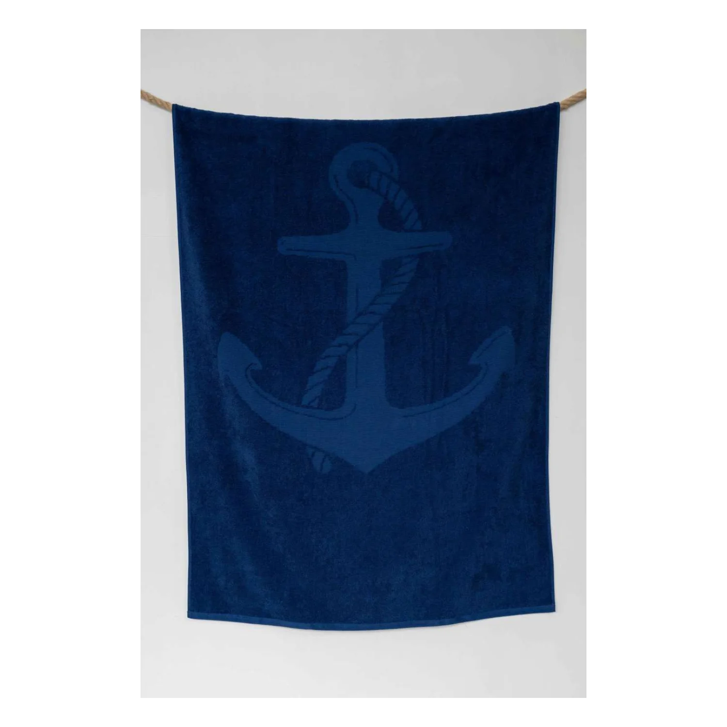 Olima anchor jacquard strandtörölköző törölközők és fürdőlepedő Marine Blue