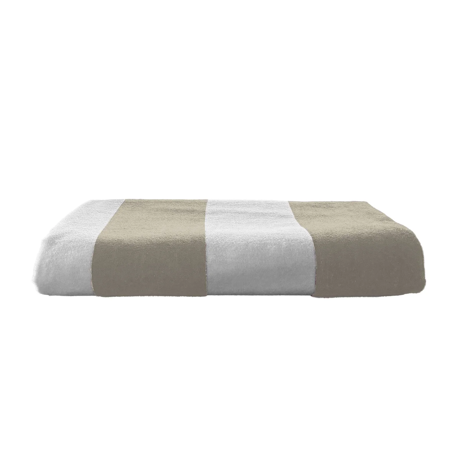 Olima „classic marine” beach velour towel törölközők és fürdőlepedő Sand/White