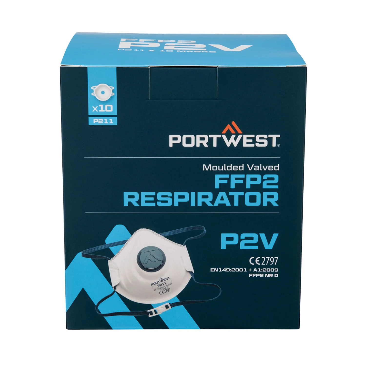 Portwest Formázott FFP2 szelepes maszk (10 db) fehér