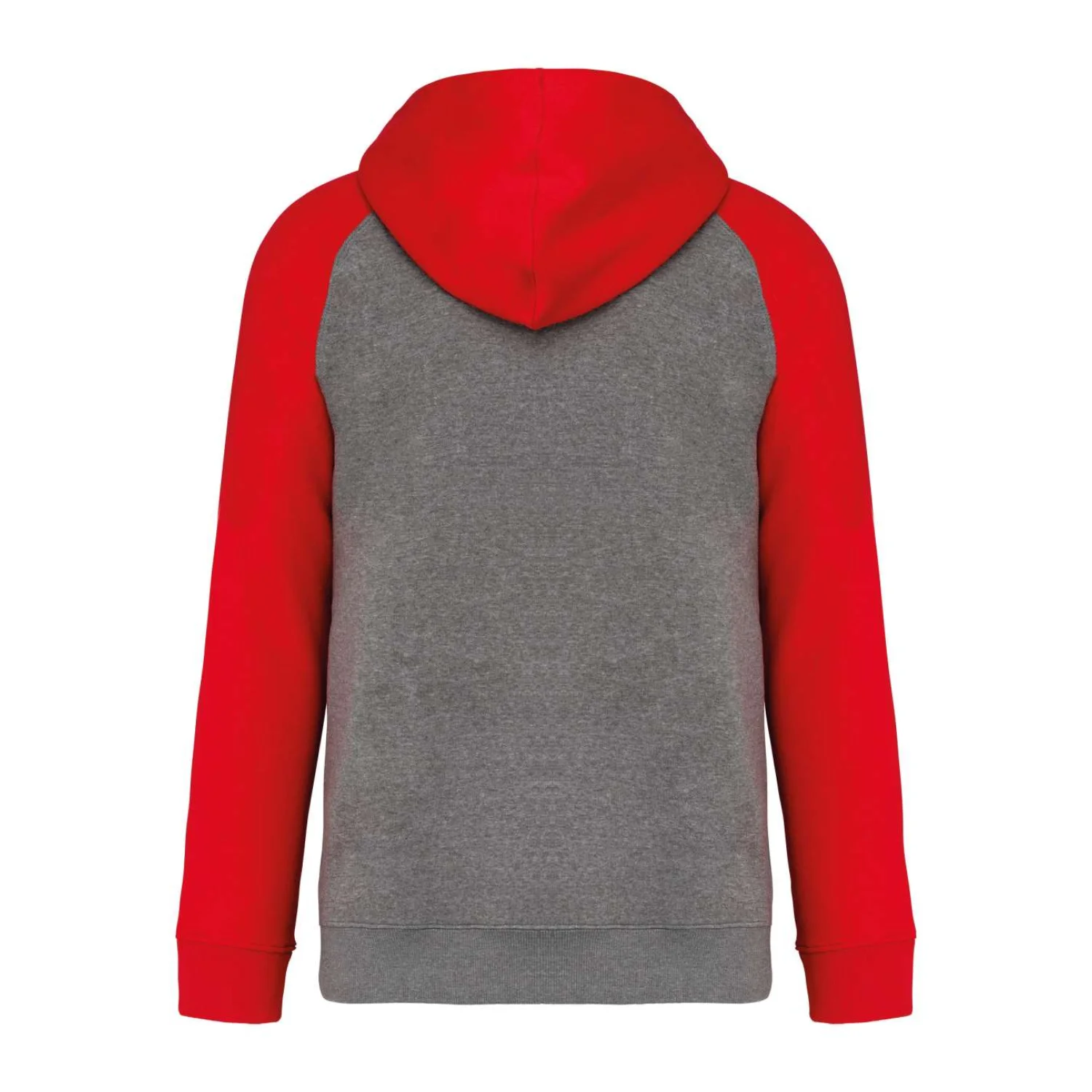 Proact Felnőtt kétszínű, kapucnis melegítőfelső sportruházat Grey Heather/Sporty Red