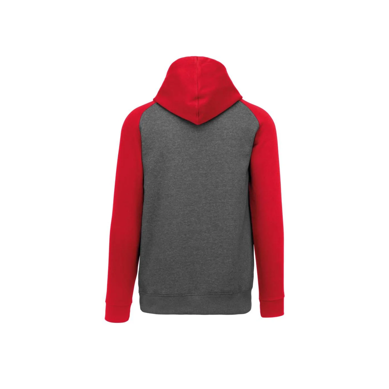 Proact Gyermek kétszínű, kapucnis melegítőfelső sportruházat Grey Heather/Sporty Red