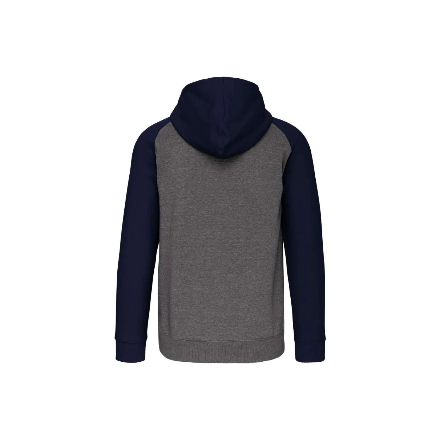 Proact Uniszex kétszínű, cipzáras, kapucnis melegítőfelső sportruházat Grey Heather/Sporty Navy