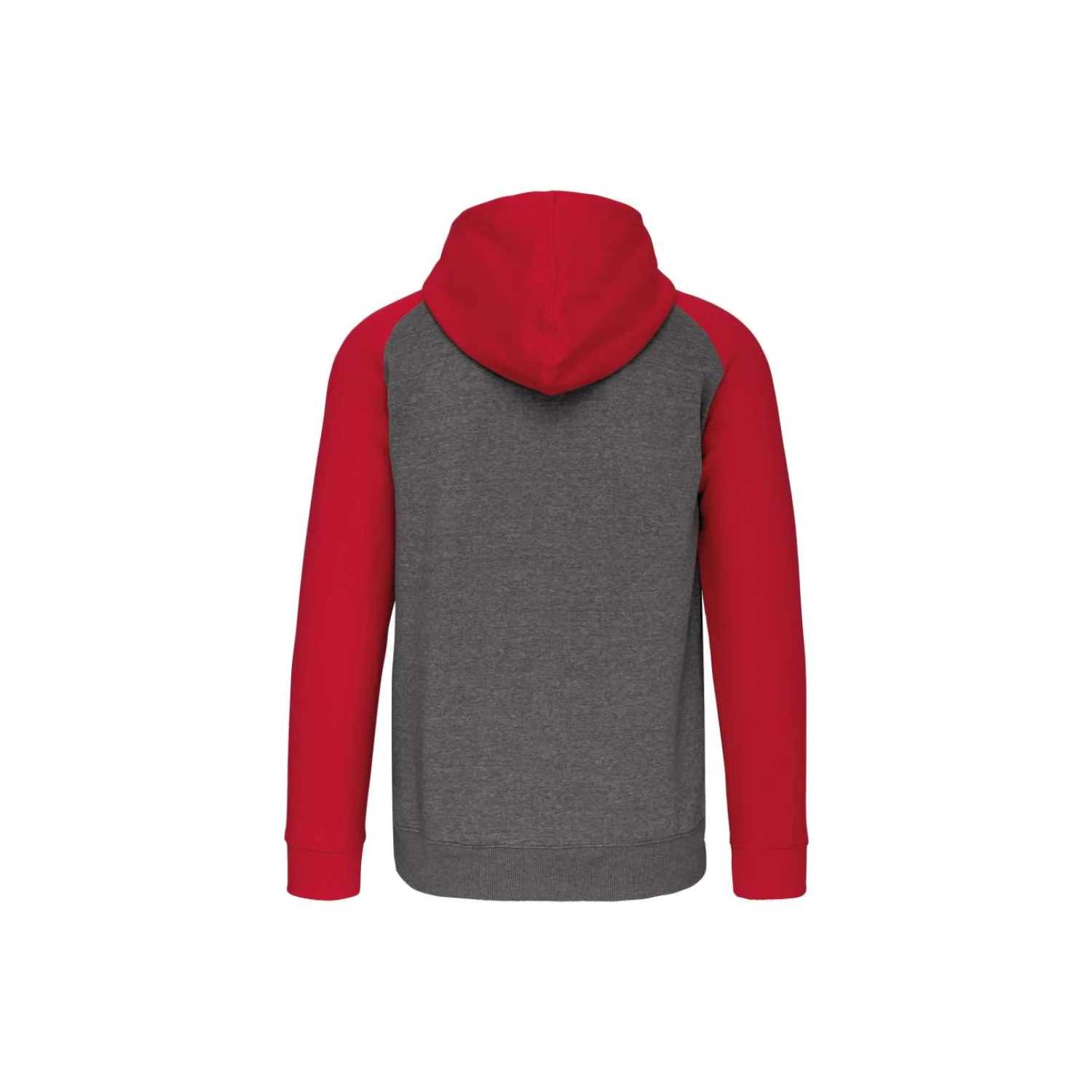 Proact Uniszex kétszínű, cipzáras, kapucnis melegítőfelső sportruházat Grey Heather/Sporty Red