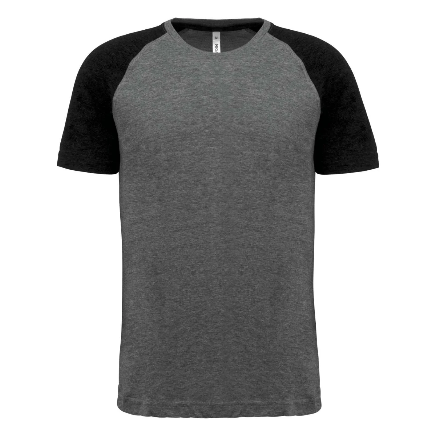 Proact Felnőtt triblend két színű rövidujjú sport póló sportruházat Grey Heather/Black Heather