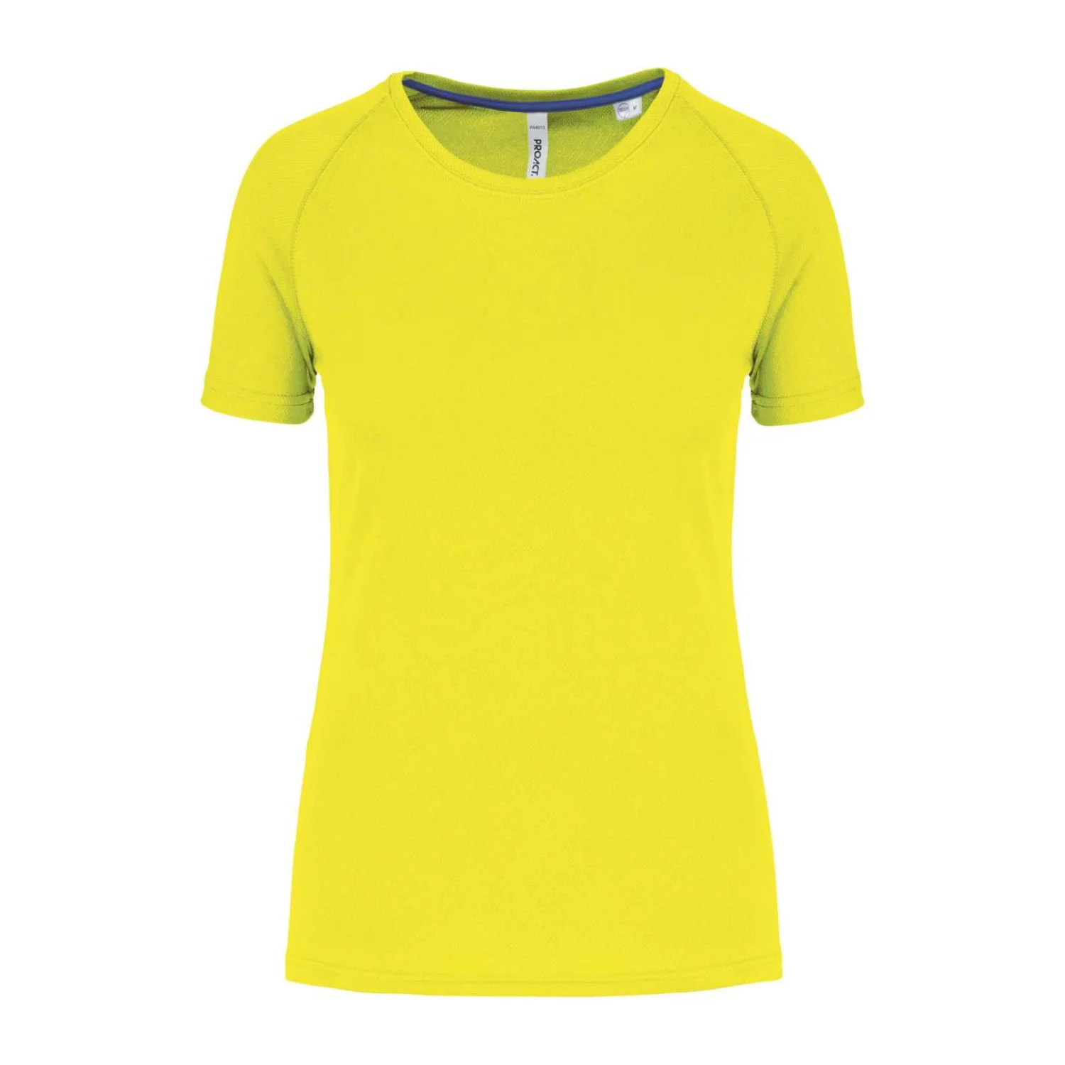 Proact Női újrahasznosított környakas sport póló sportruházat Fluorescent Yellow