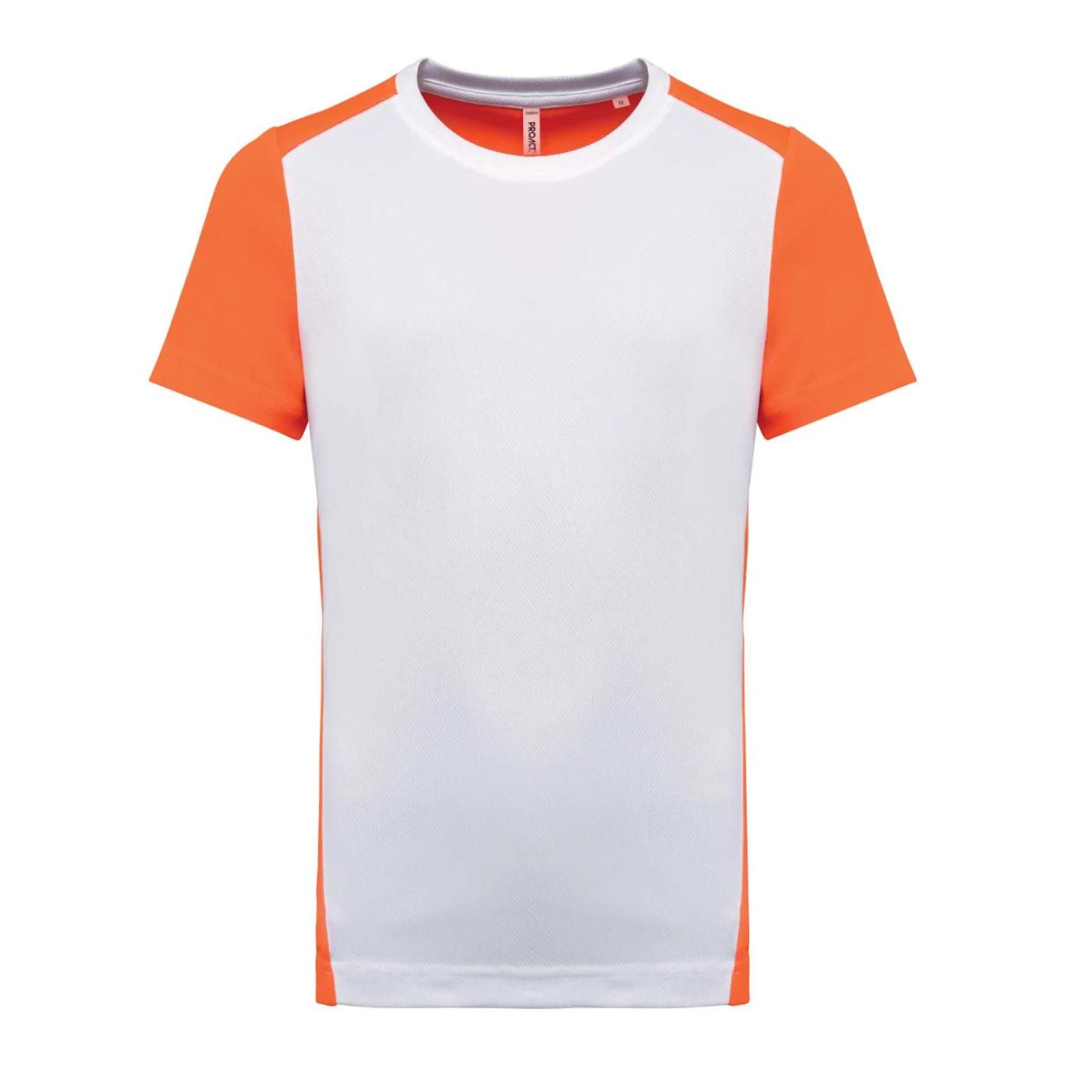 Proact Férfi környezetbarát két színű sport póló sportruházat White/Fluorescent Orange