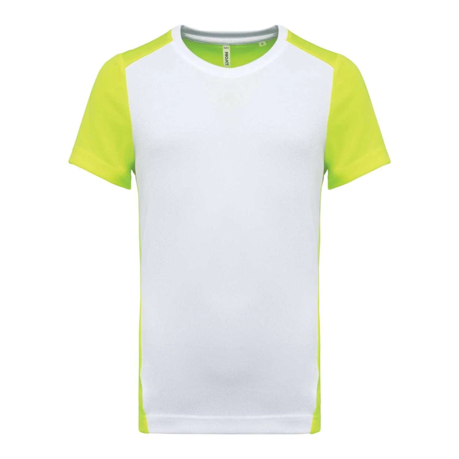 Proact Férfi környezetbarát két színű sport póló sportruházat White/Fluorescent Yellow