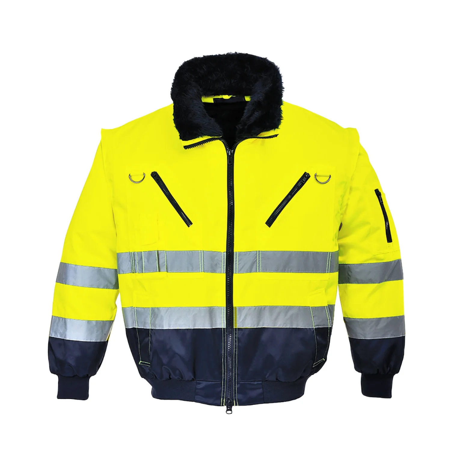 Portwest Hi-Vis 3-in-1 Pilota kabát Sárga/Navy