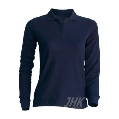 Women's polo long-sleeve fekete