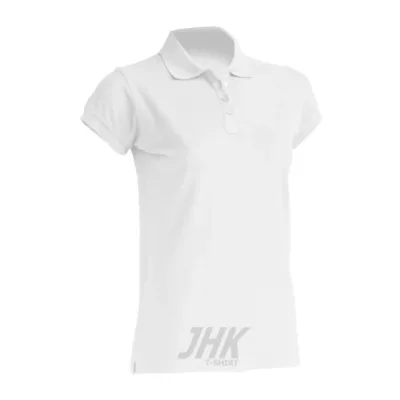 Women's polo short-sleeve T-shirt, fehér