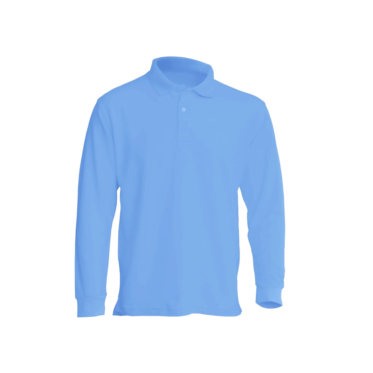 JHK Men's polo long-sleeve T-shirt, navy Light blue