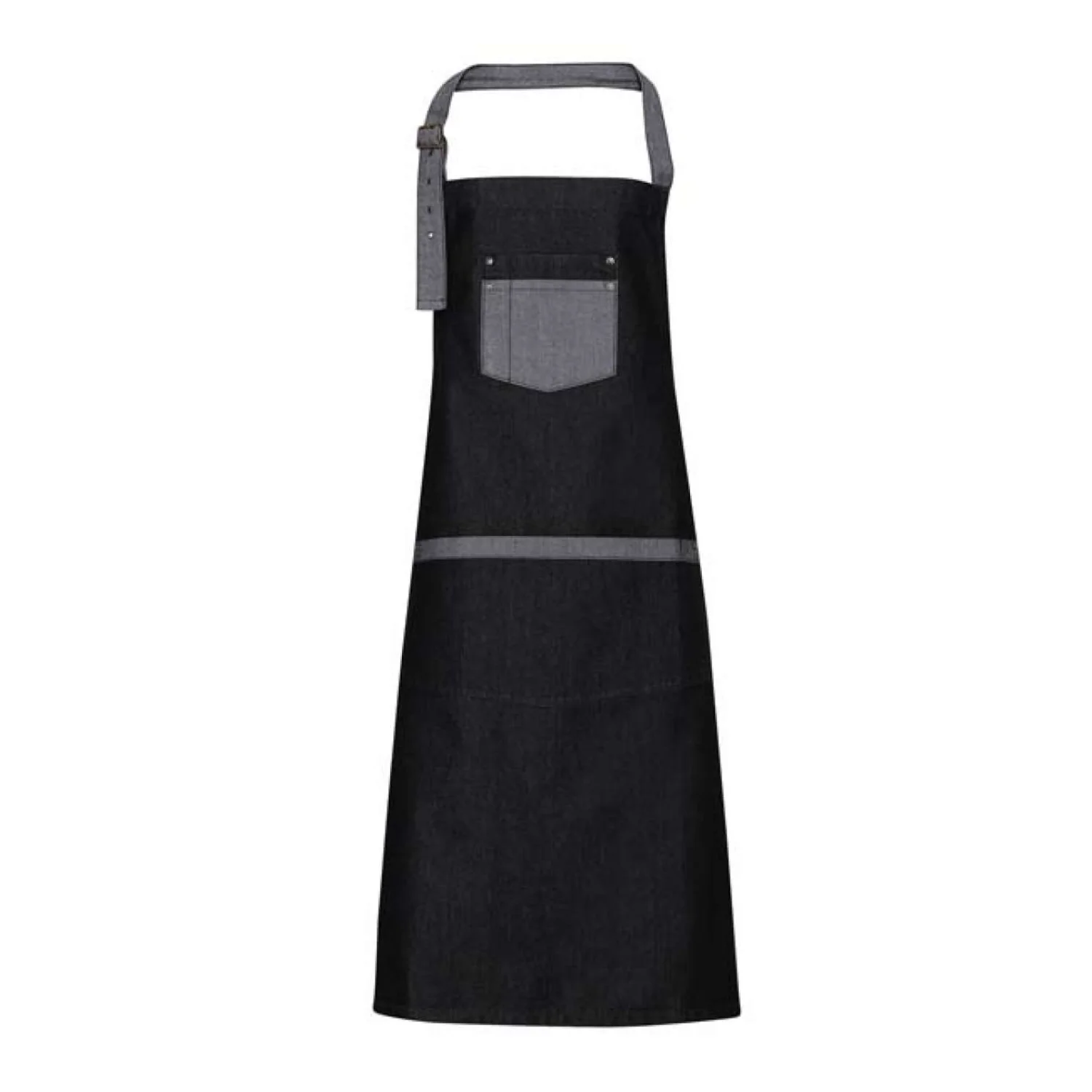 Premier 'domain' kontrasztos farmer kötény vendéglátás és egészségügy Black Denim