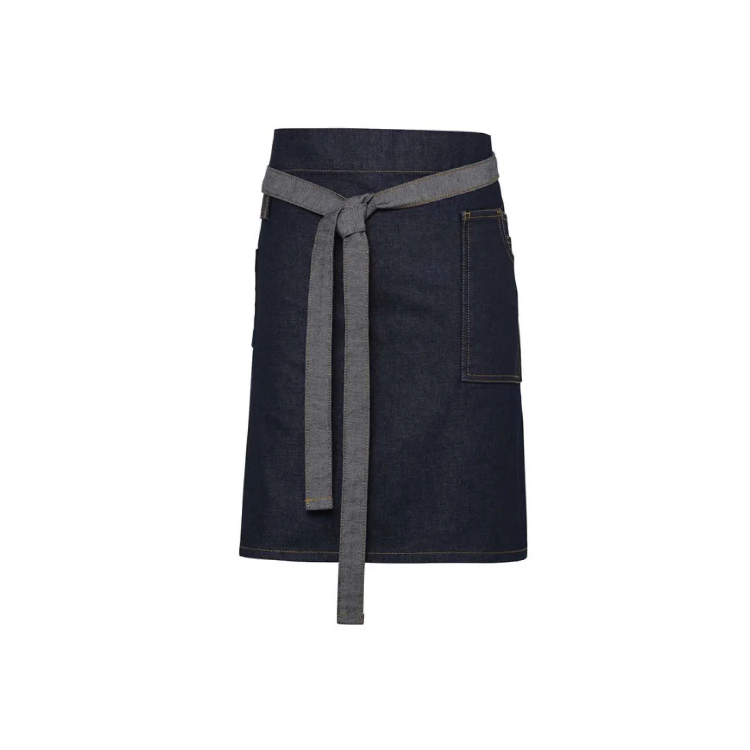 Premier 'division' viaszolt hatású farmer kötény vendéglátás és egészségügy Indigo Denim
