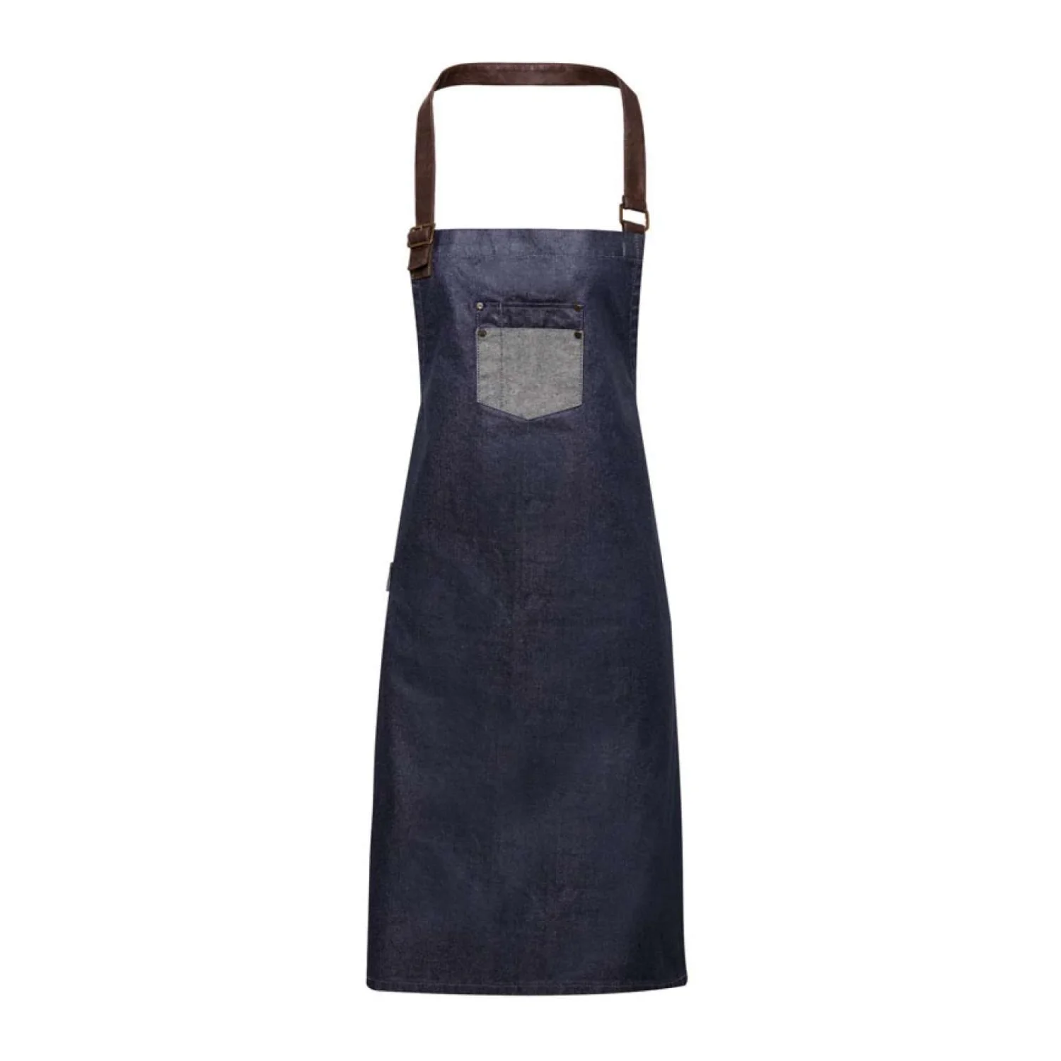 Premier 'division' viaszolt hatású farmer kötény műbőrrel vendéglátás és egészségügy Indigo Denim