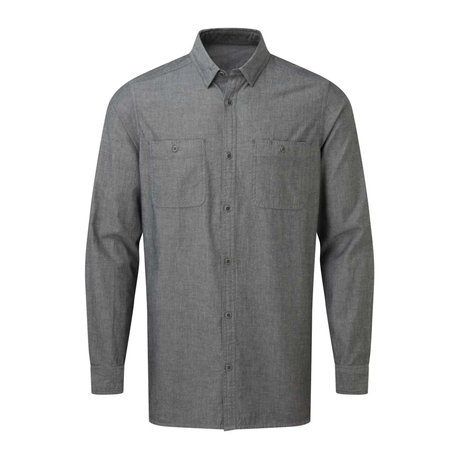 Premier Férfi organikus pamut chambray fairtrade ing Grey Denim