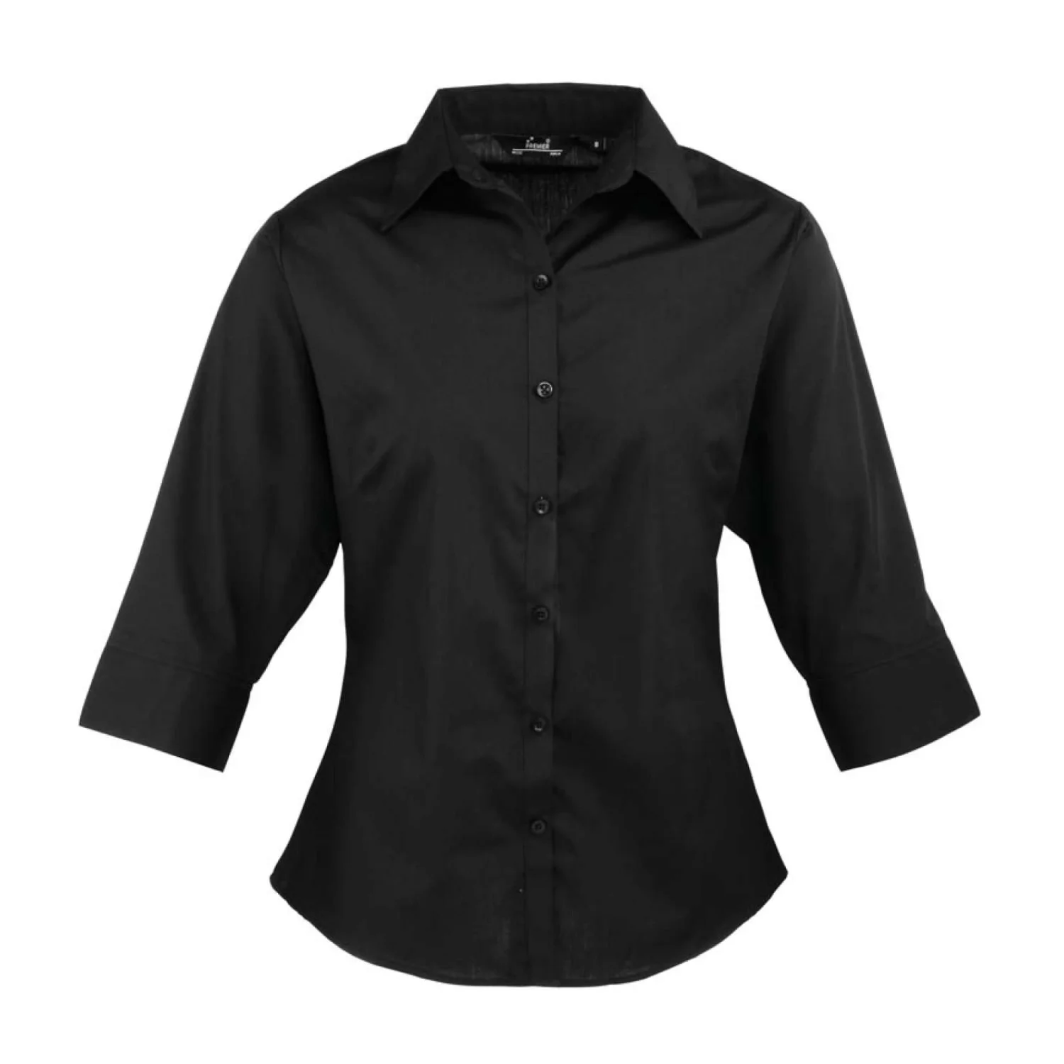 Premier Női 3/4-ES ujjú poplin ing Black