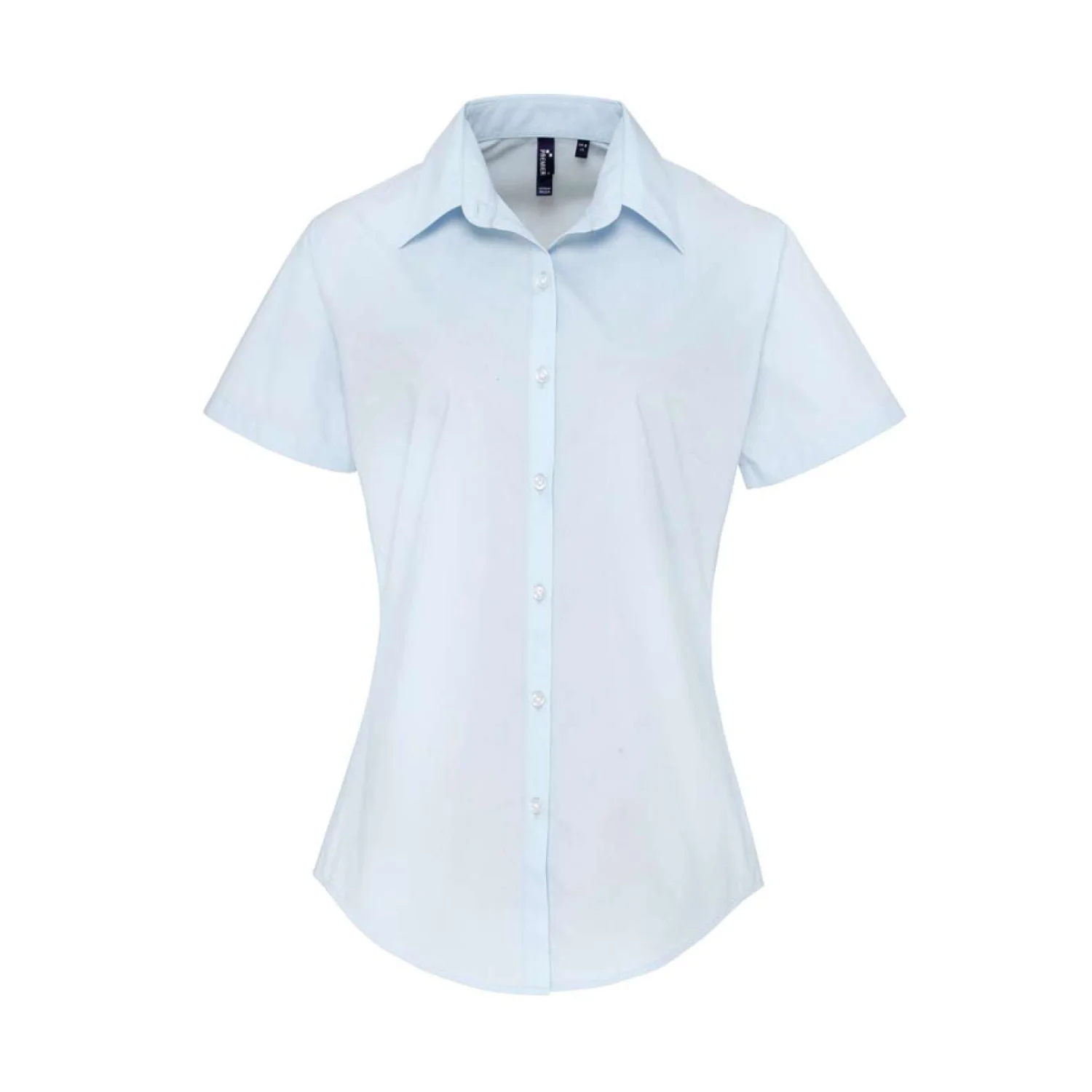 Premier Női rövid ujjú supreme poplin ing Light Blue