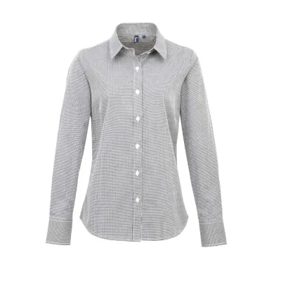 Premier Női aprókockás (gingham) hosszú ujjú pamut ing